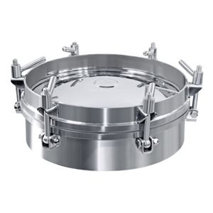 Lubang Sanitasi Bulat Tekanan Stainless Steel Dengan Pegangan SS